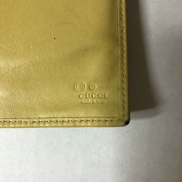 GUCCI 🌼 Authentic Vintage Long Wallet/Credit Card Holder in Pale Yellow - Picture 11 of 13